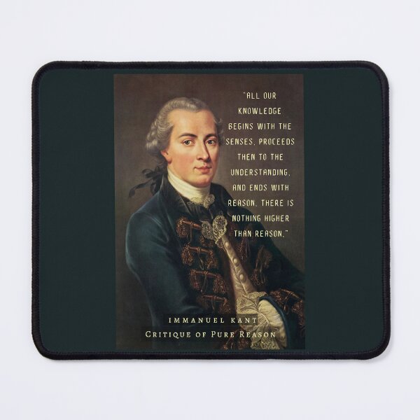 Item preview, Immanuel Kant  portrait and quote: All our knowledge begins with the senses, proceeds then to the understanding, and ends with reason... designed and sold by artbleed.