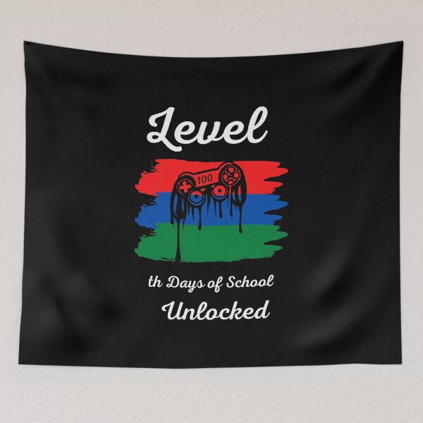 Item preview, "Level 100th Days of School Unlocked Tee | Playful Academic Wear" designed and sold by AI-volution.