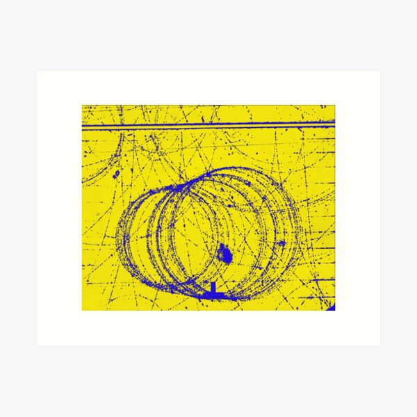 Vista previa del artículo con la obra «Evento de cámara de nube, electrón y positrón, física cuántica», diseñado y vendido por ScienceSource.