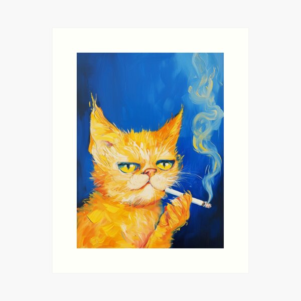 Aperçu de l'œuvre Smoking Orange Cat créée et vendue par mikkthomas.