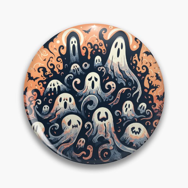 Item preview, Funny Halloween Ghosts Pattern and Bats designed and sold by TomFrontierArt.