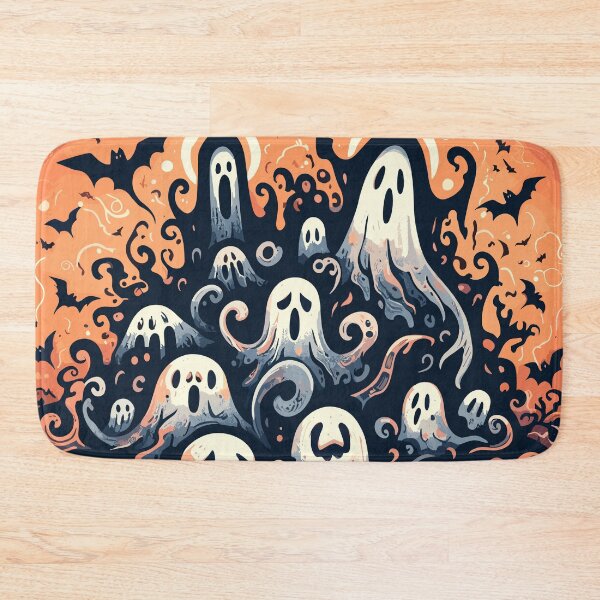 Item preview, Funny Halloween Ghosts Pattern and Bats designed and sold by TomFrontierArt.
