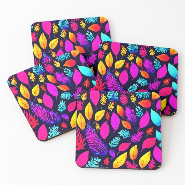 Item preview, Vibrant Neon Foliage: Captivating Leaves Pattern designed and sold by Health And Fitness Posts e-Store.