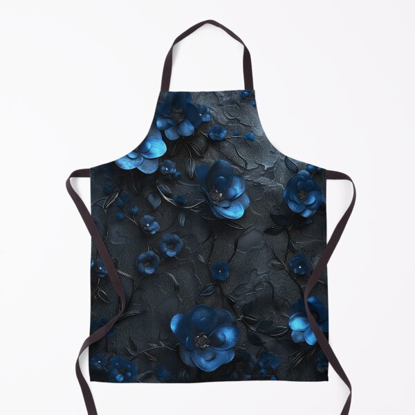 Item preview, Black leather texture, blue flowers and leaves designed and sold by Fantasyplus.