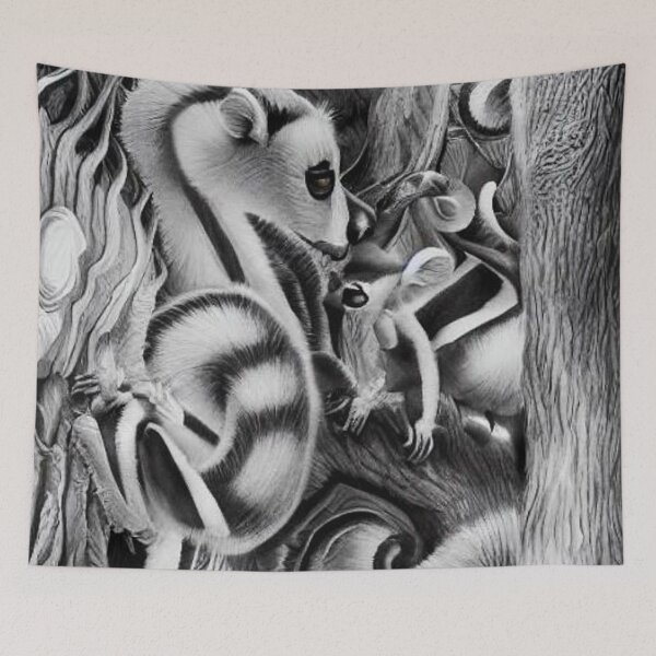 Item preview, Lemurs in tree designed and sold by George Hutton Hunter.