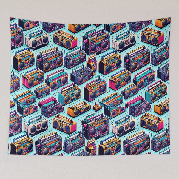 Item preview, Classic Boombox Mixtape Era Pattern designed and sold by M-ormin.