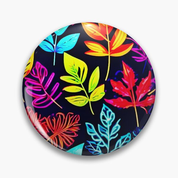 Item preview, Color Burst: Neon Leaves in Intricate Pattern designed and sold by Health And Fitness Posts e-Store.