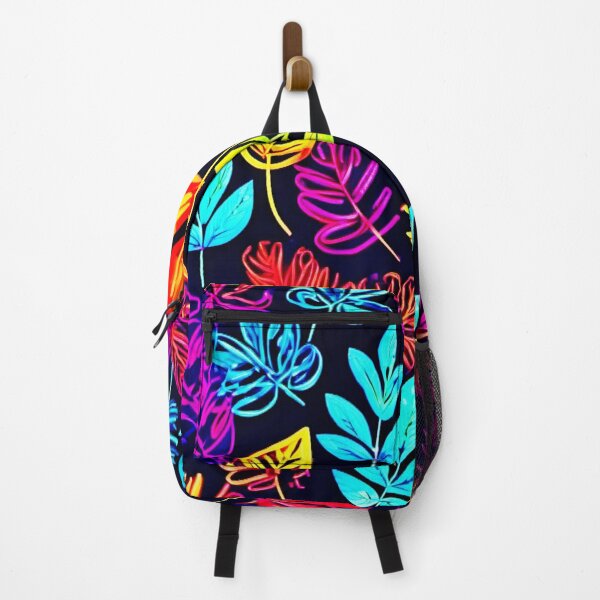 Item preview, Color Burst: Neon Leaves in Intricate Pattern designed and sold by Health And Fitness Posts e-Store.