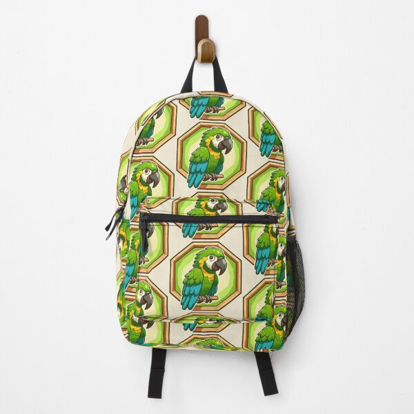 Item preview, Baby Tropical Macaw Endangered Parrot Green Yellow Bird Cartoon Illustration designed and sold by CoffeeIsATrip.
