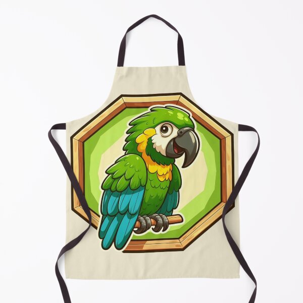 Item preview, Baby Tropical Macaw Endangered Parrot Green Yellow Bird Cartoon Illustration designed and sold by CoffeeIsATrip.