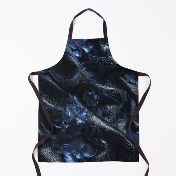 Item preview, Black cobra leather texture, blue flowers and leaves designed and sold by Fantasyplus.