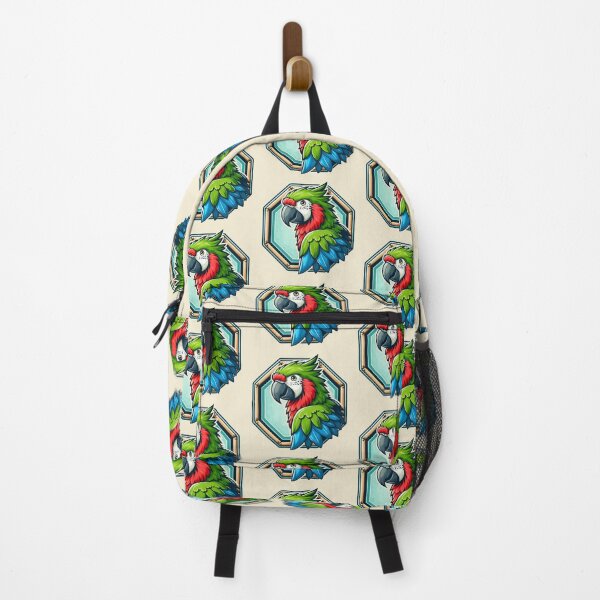 Item preview, Tropical Macaw Endangered Parrot Green Red Blue Bird Cartoon Illustration designed and sold by CoffeeIsATrip.