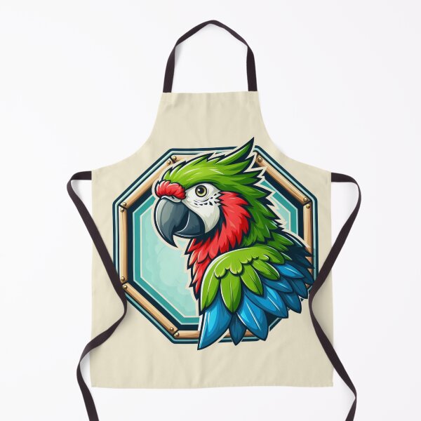 Item preview, Tropical Macaw Endangered Parrot Green Red Blue Bird Cartoon Illustration designed and sold by CoffeeIsATrip.