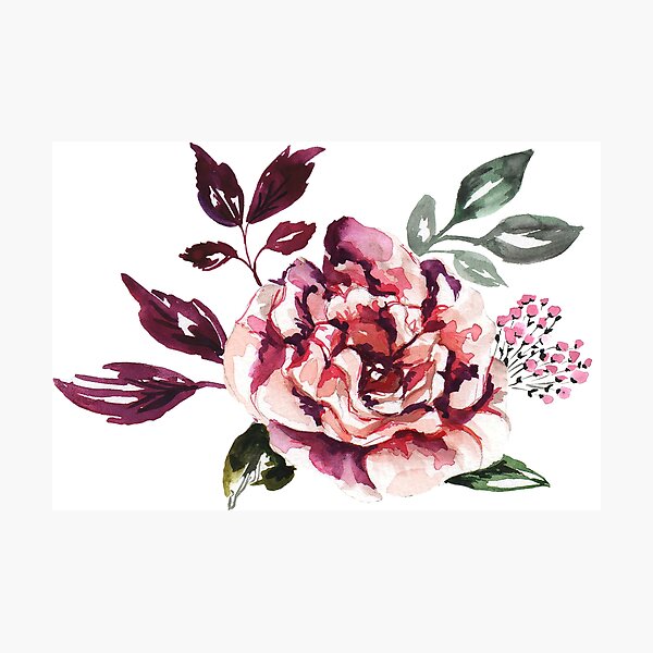 Item preview, Watercolor floral bouquet of Pink Lisianthus flower designed and sold by Anis Illustration.