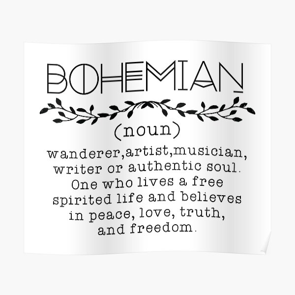 "Bohemian Definition" Poster by kjanedesigns Redbubble