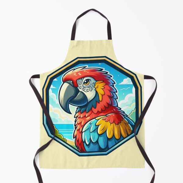 Item preview, Fantasy Tropical Macaw Endangered Parrot Red Yellow Bird Cartoon Illustration designed and sold by CoffeeIsATrip.