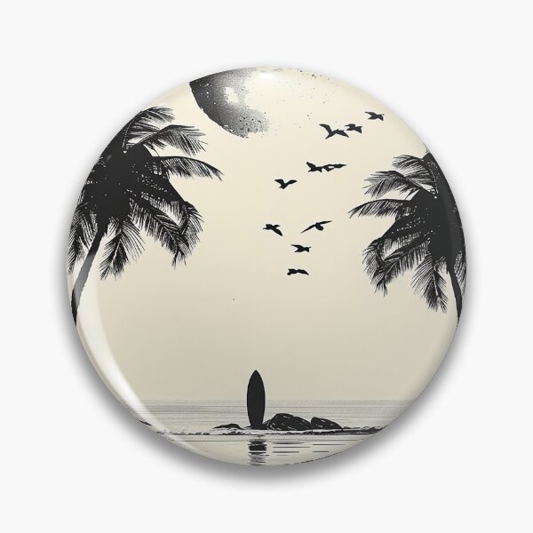 Item preview, "Surf's Serenade: Monochrome Echoes of the Wave Rider's Paradise" designed and sold by Tsurfinculture.