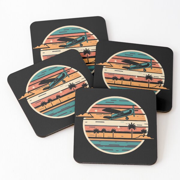 Item preview, Vintage colors sunset and sunset and a flying plane designed and sold by desinganddecor.