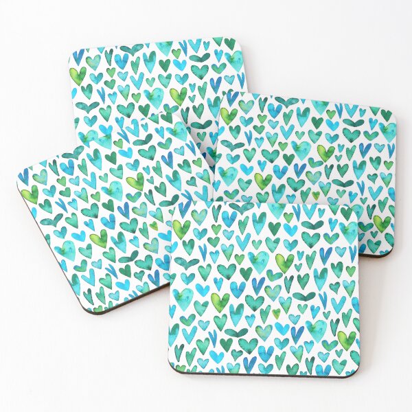 Item preview, Pattern of Blue and Green Hearts designed and sold by MissQuiss.