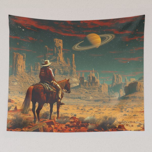 Item preview, Cosmic Cowboy Space Western Landscape designed and sold by MAJORKEYTEES.