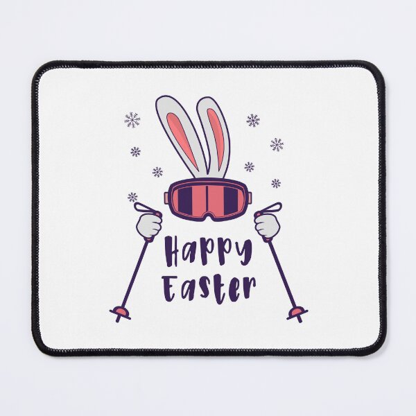 Item preview, Happy Easter from Skiing Rabbit with ski poles designed and sold by HandicraftArt.