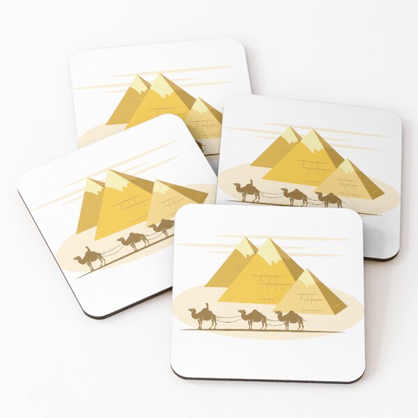 Item preview, three camels pulling a cart with a pyramid in the background designed and sold by Enga6.