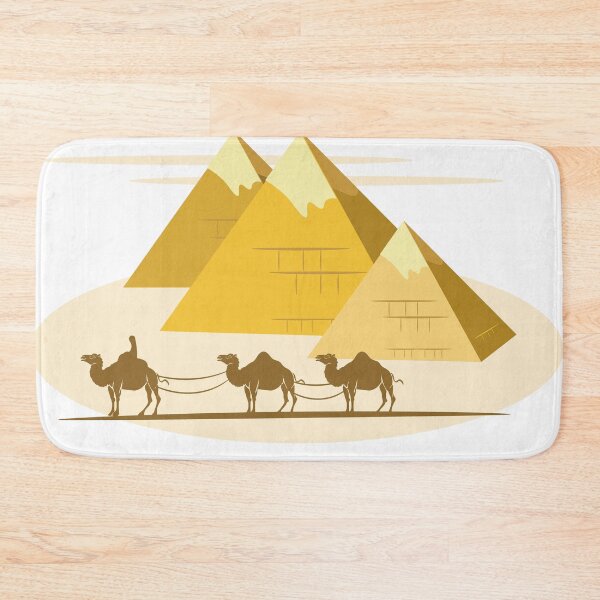 Item preview, three camels pulling a cart with a pyramid in the background designed and sold by Enga6.