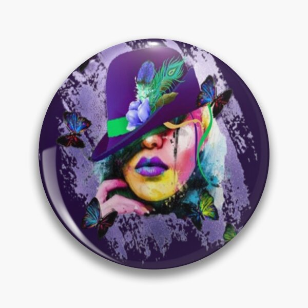 Item preview, Abstract Butterfly Lady with Hat,  Bohemian design, Abstraction, bold colorful abstract playful design inspired by nature designed and sold by Adri Barnard.