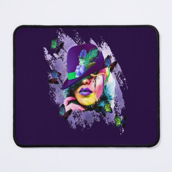 Item preview, Abstract Butterfly Lady with Hat, Bohemian design, Abstraction, bold colorful abstract playful design inspired by nature designed and sold by Adri Barnard.