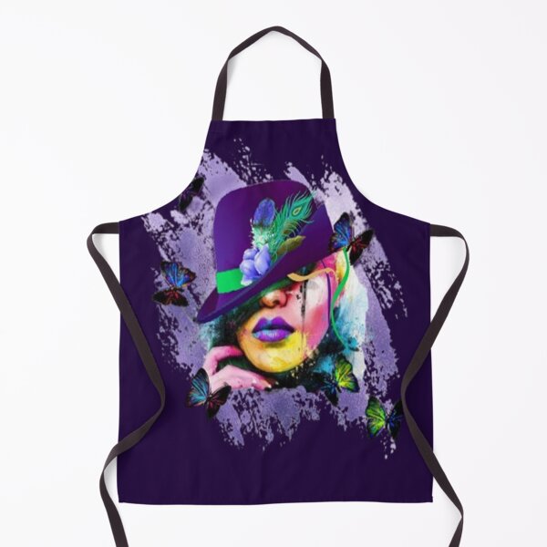 Item preview, Abstract Butterfly Lady with Hat,  Bohemian design, Abstraction, bold colorful abstract playful design inspired by nature designed and sold by Adri Barnard.