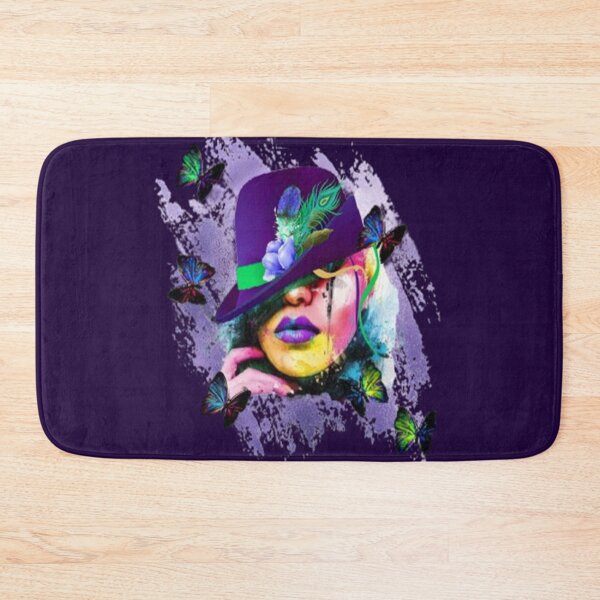 Item preview, Abstract Butterfly Lady with Hat,  Bohemian design, Abstraction, bold colorful abstract playful design inspired by nature designed and sold by Adri Barnard.