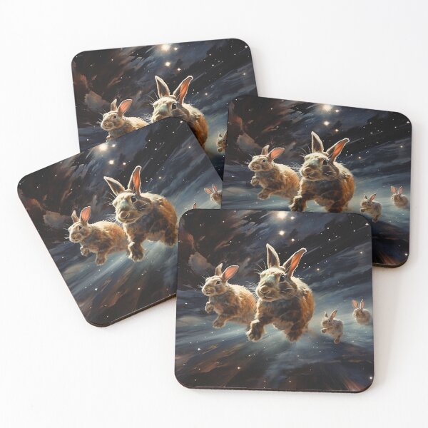 Item preview, Rabbits Running through Space designed and sold by CountinStars.