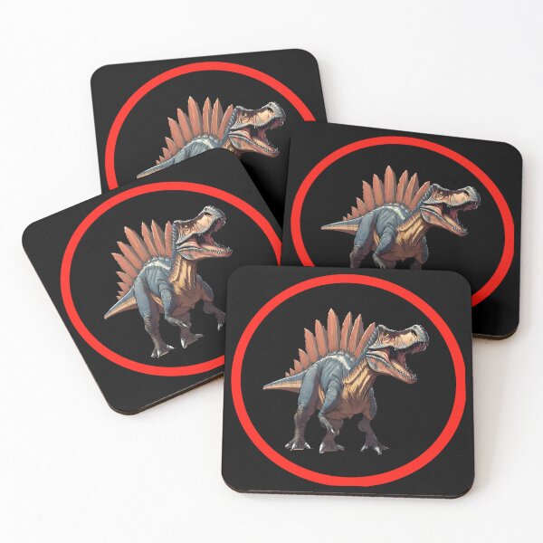 Item preview, Spinosaurus in Black Circle with Red Border designed and sold by FlutterByH.