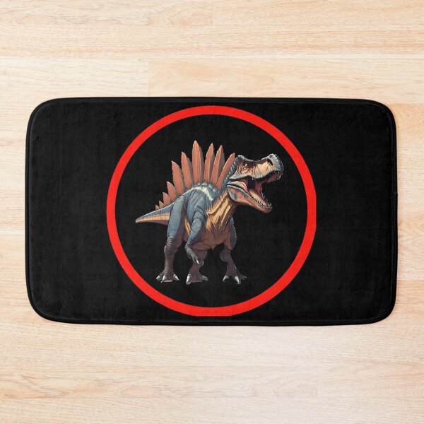 Artikelvorschau, Spinosaurus im schwarzen Kreis mit rotem Rand entworfen und verkauft von FlutterByH.