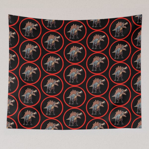 Item preview, Spinosaurus in Black Circle with Red Border designed and sold by FlutterByH.
