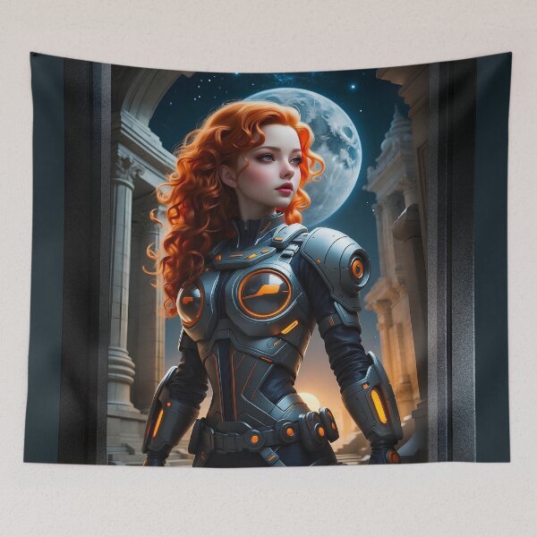 Item preview, Lieutenant Clara Philby Surveying Synestous Gamma Hydra Stunning AI Concept Art Portrait by Xzendor7 designed and sold by Xzendor7 Digital Art Creations.