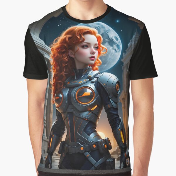 Lieutenant Clara Philby Surveying Synestous Gamma Hydra Stunning AI Concept Art Portrait by Xzendor7 Graphic T-Shirt