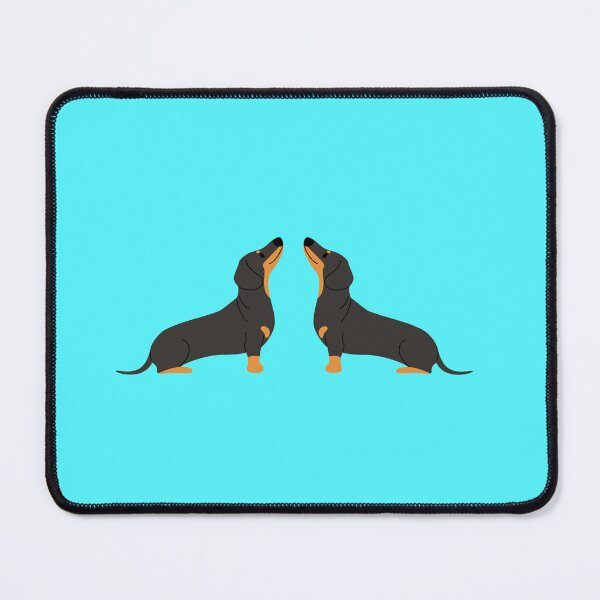Item preview, Dachshund Mirror Image Cute Sausage Dog Sitting Digital Art Black Design designed and sold by GSDDESIGNMERCH.