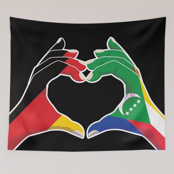 Item preview, Comoros Comorian Germany German Love Heart Peace designed and sold by FlagX.