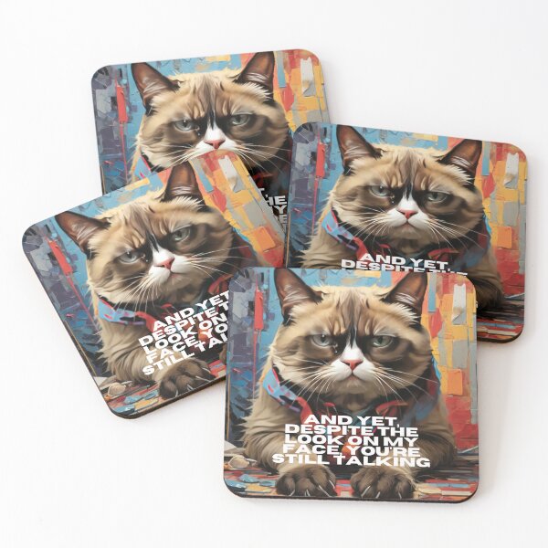 Item preview, Sassy Feline Wisdom: Grumpy Cat Meme - 'And Yet, Despite the Look on My Face, You're Still Talking designed and sold by RvinJo8.