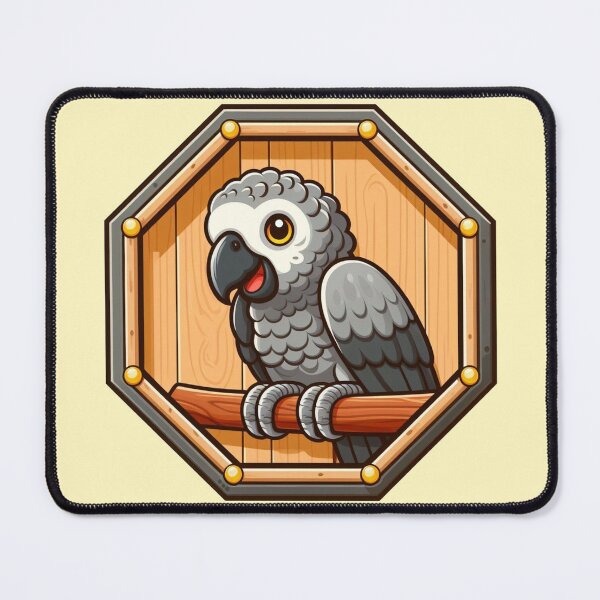 Item preview, African Grey Macaw Parrot Bird Cartoon Illustration Cute designed and sold by CoffeeIsATrip.