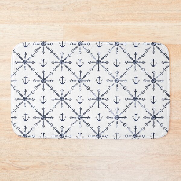 Aperçu de l'œuvre Motif maritime composé de flocons de neige et d'ancres créée et vendue par colorofmagic.