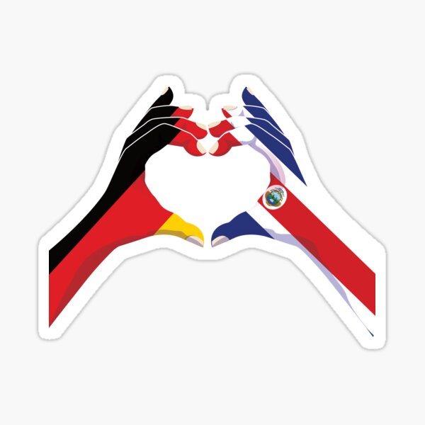 Item preview, Costa Rican Costa Rica Germany German Love Heart Peace designed and sold by FlagX.