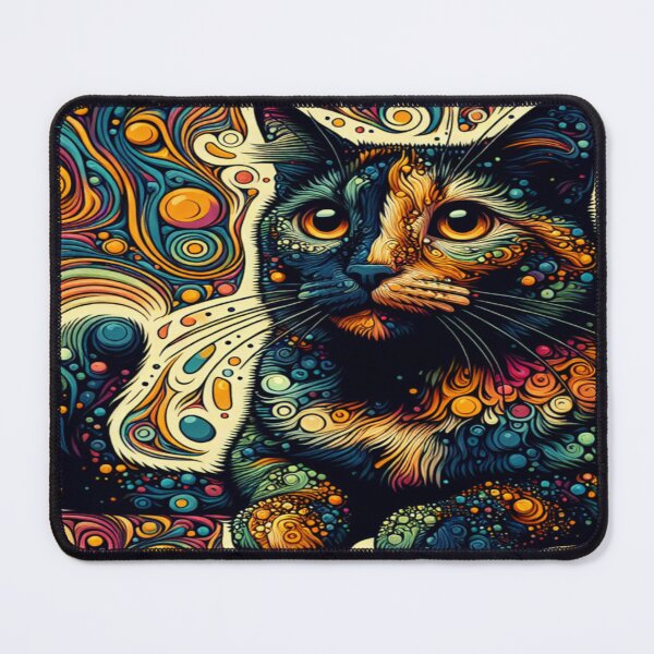 Item preview, psychedelic cat tortie colorful Tortoiseshell Kitten designed and sold by dimaxstore.