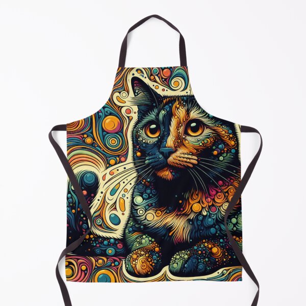 Item preview, psychedelic cat tortie colorful Tortoiseshell Kitten designed and sold by dimaxstore.