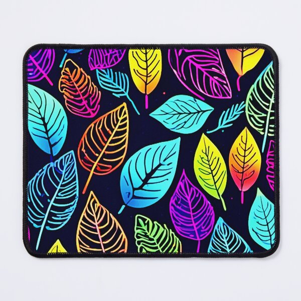 Item preview, Electrifying Nature: Neon Leaves in Mesmerizing Pattern designed and sold by Health And Fitness Posts e-Store.
