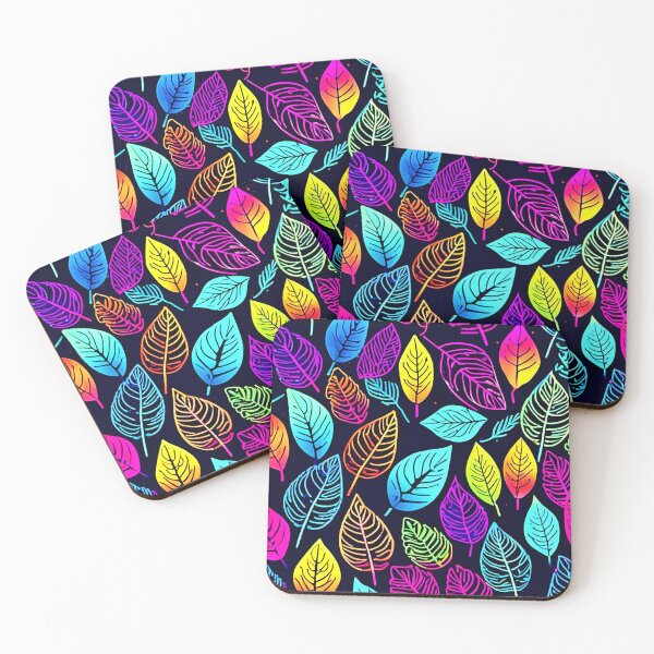 Item preview, Electrifying Nature: Neon Leaves in Mesmerizing Pattern designed and sold by Health And Fitness Posts e-Store.