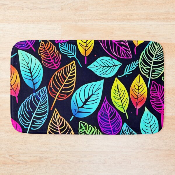Item preview, Electrifying Nature: Neon Leaves in Mesmerizing Pattern designed and sold by Health And Fitness Posts e-Store.
