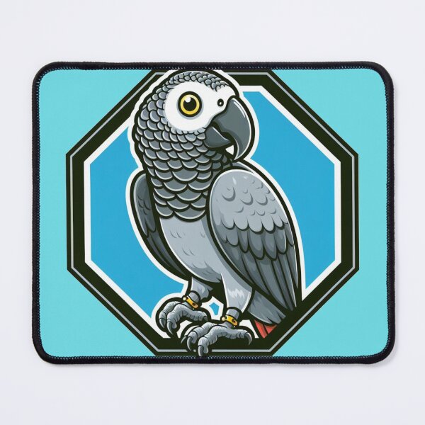 Item preview, African Grey Macaw Parrot Bird Cartoon Illustration Adorable designed and sold by CoffeeIsATrip.
