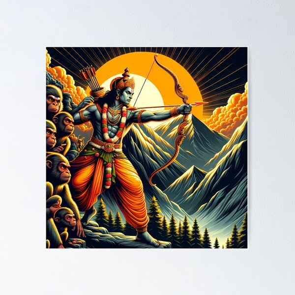 Item preview, Lord Rama's Majestic Stance Against Evil - SoberSips designed and sold by SoberSips.